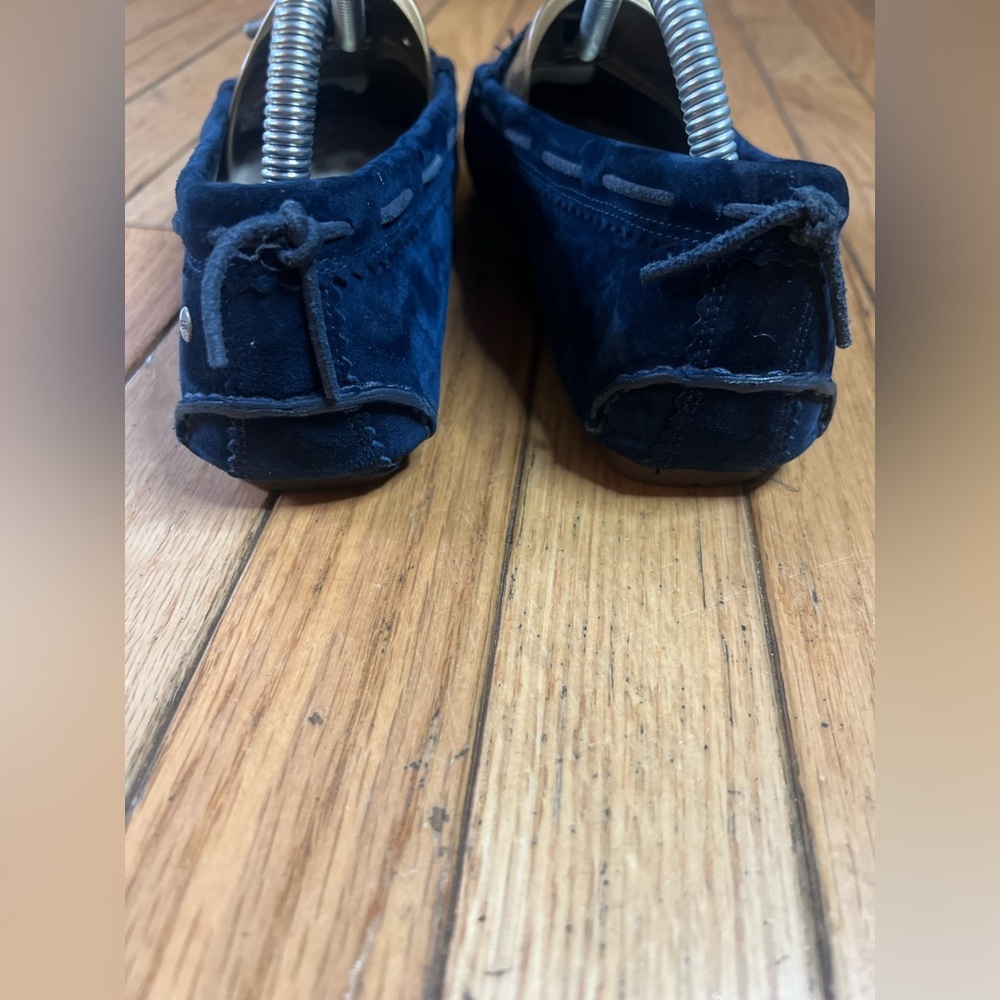 ugg loafer shoes Women’s Size 7.5 Blue Suede Fur Lined Comfy Casual - Picture 3 of 8